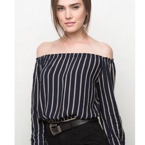 Brandy Melville Crop Striped Top